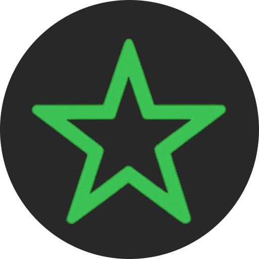 Bet4Star green star logo on black circular background